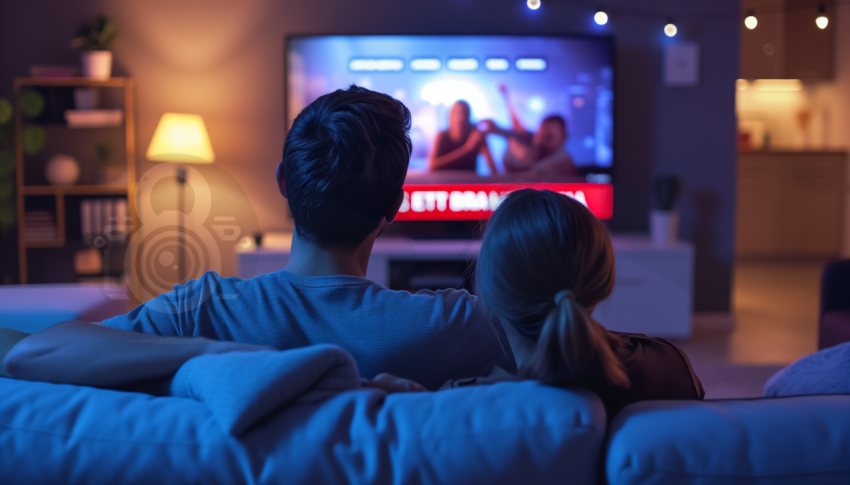 Myskväll framför TV:n i soffan