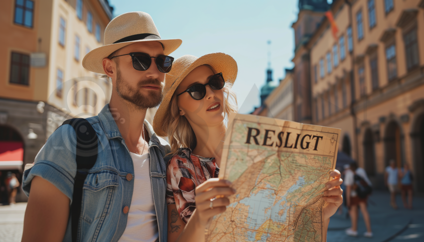 Turister med karta